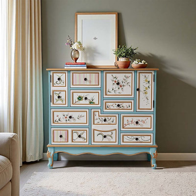 Solid Wood Painted Door Cabinet Sideboard