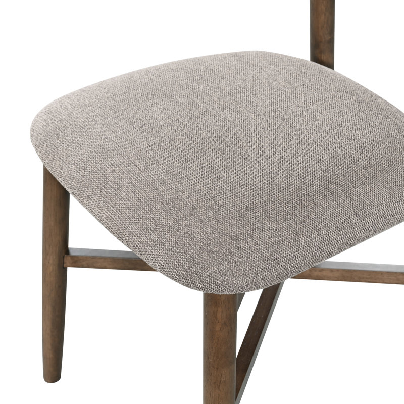Chaise rembourrée en bois massif, Brun