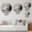 Art mural rond en métal blanc et noir Tranquility Unleashed-88629086