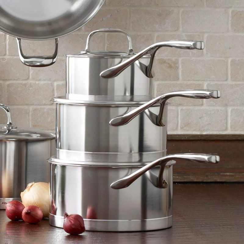 Demeyere Atlantis Stainless Steel Saucepan with Lid, 3.2 qt.