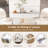 Anisty Round Faux Marble Top with Solid Wood Base Dining Table-97975216