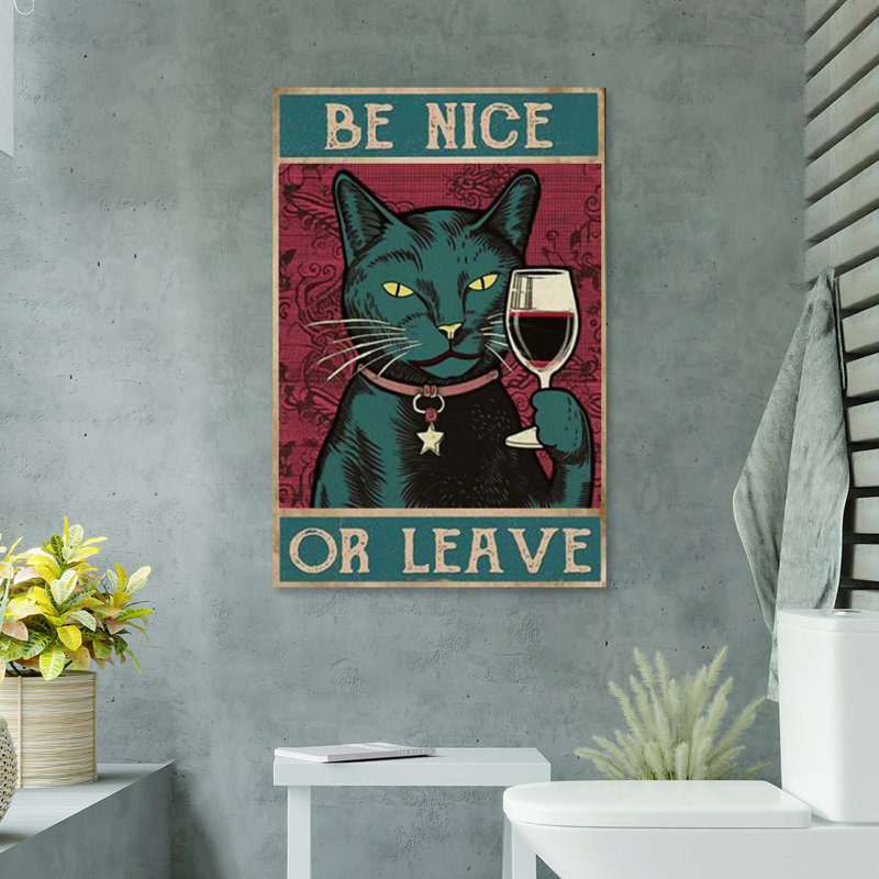«Be Nice Or Let», reproduction d'art graphique sur toile tendue 1 pièce, L 16 po x H 20 po