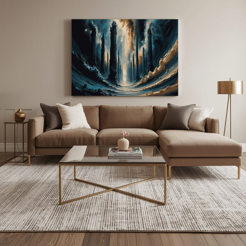 Art mural sur toile gris, H 12 po x l 18 po