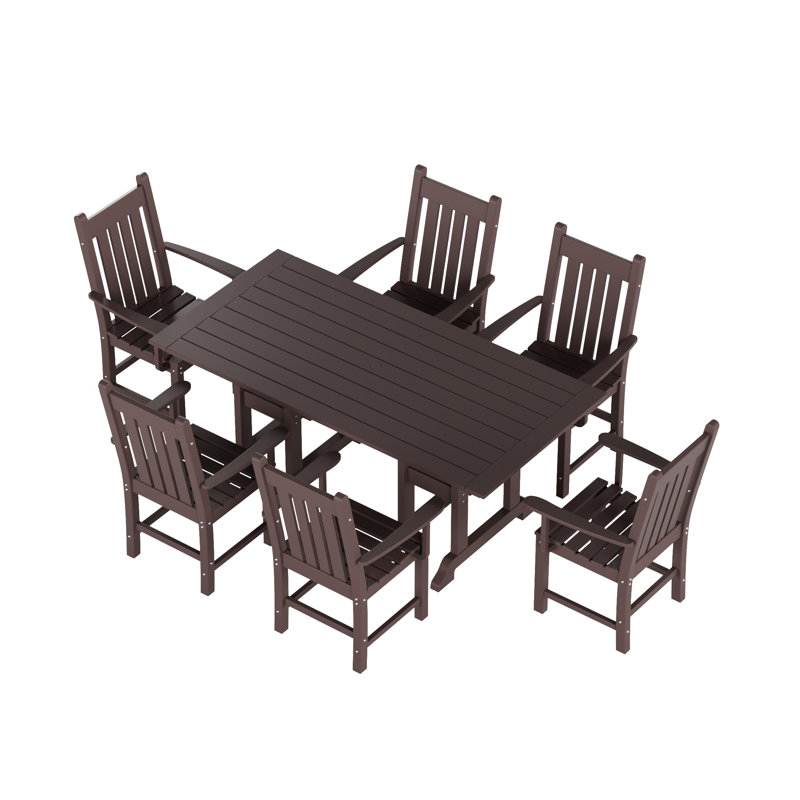 Ensemble de salle à manger rectangulaire pour 6 personnes 71 po Laguna, Brun