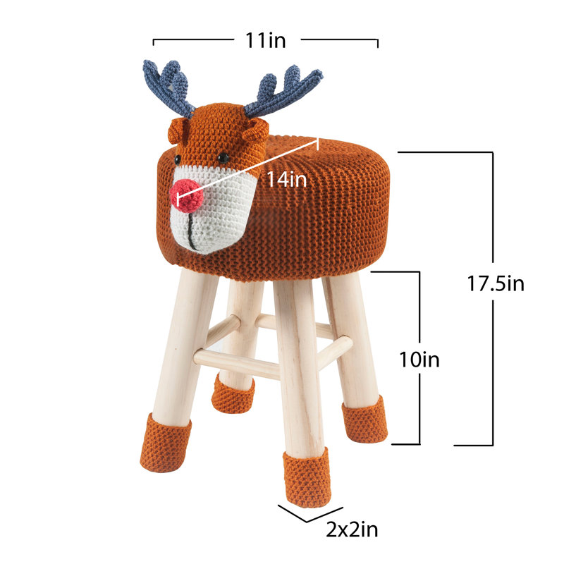 Tabouret en polyester rouge 1 pièce