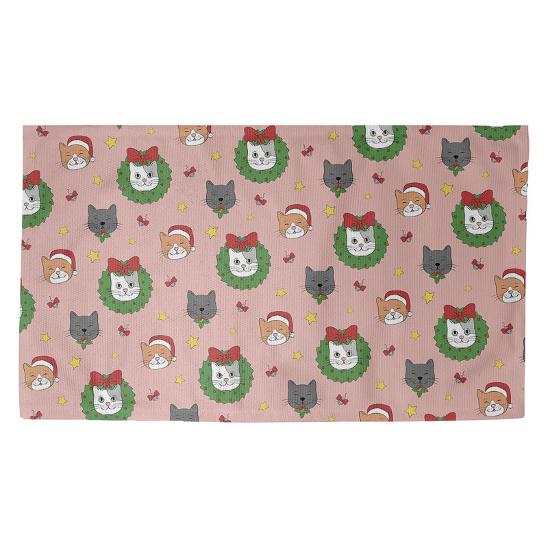Tapis rose/vert/gris zone fait main, Rectangle 5 pi x 7 pi