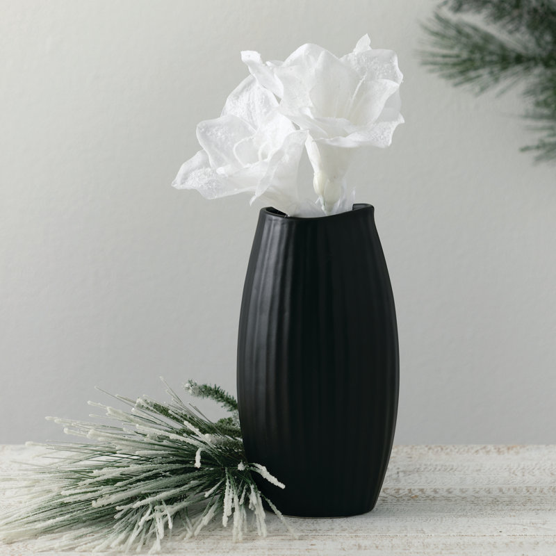 Ruebin 9'' Ceramic Table Vase, Black