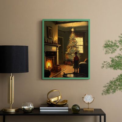 «Christmas Holiday Art DC III», reproduction encadrée - bois massif