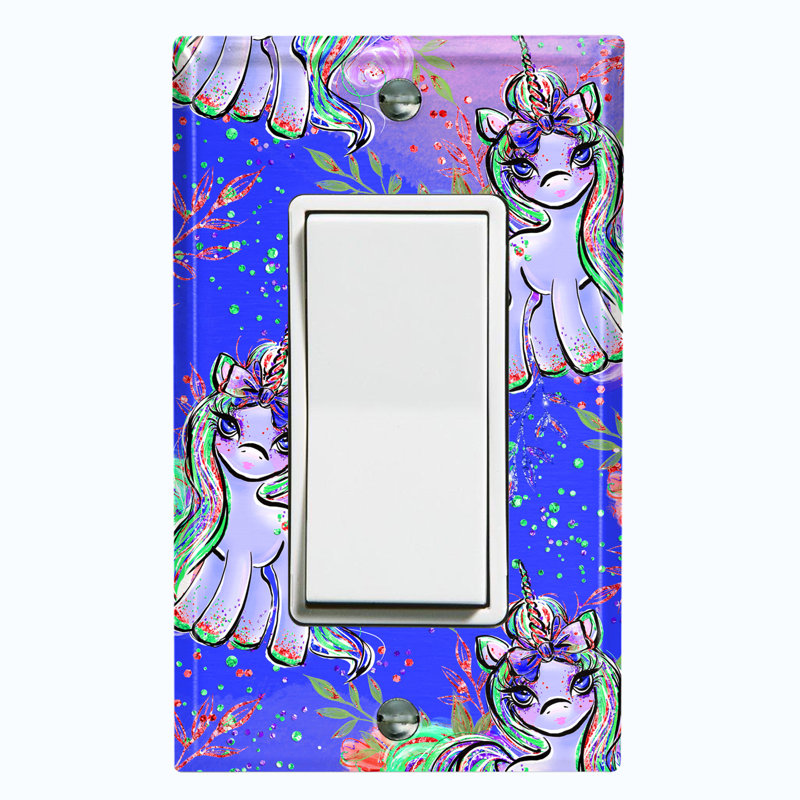 Plaque murale berçante à 1 bande Fantasy Unicorns