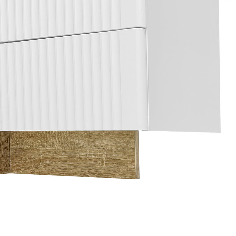 Unfinished TV Stand for TVs up to 85", White/Gold