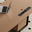 Bureau brun / noir + demi-cercle en bois massif + acier + acrylique avec 2 tiroirs-792688232-792688246