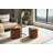 Mira 17.7" High Modern Oval Wooden Coffee Table  with 2 Hidden Stools