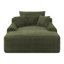 Chaise longue convertible sans os, en peluche verte, sans assemblage