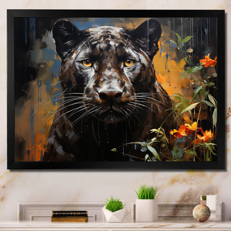 Black Panther Urban Wild Urban I - Animals Wall Art Prints, H 24 po x l 32 po x P 1 po, Cadre simple noir