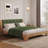 Arden Mid-Century Modern Wood Bed Frame With Green Finish And Headboard-118707262-118707264
