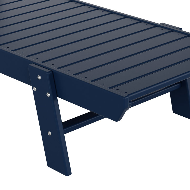 Laguna Outdoor Chaise Lounge Set with Table, Navy Blue