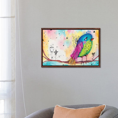 Sweet Bird With Stars by Tamara Laporte - Painting on Canvas