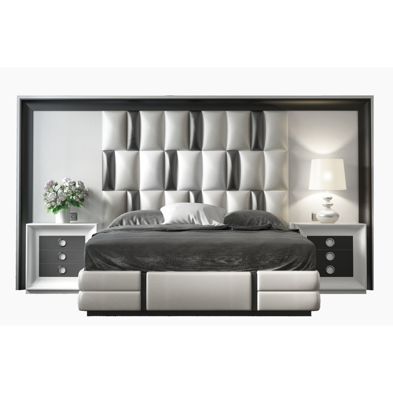 Ensemble de chambre à coucher Annalya Bedor101, 3 pièces, Très grand, Haute brillance