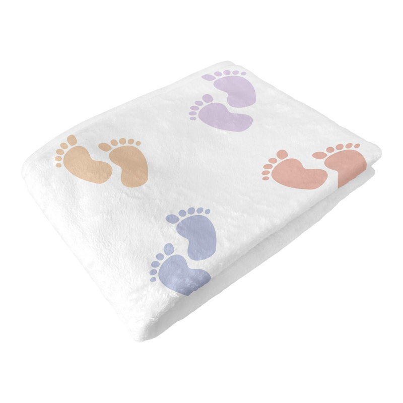 Couverture pour bébé empreintes de pas de bébé par Sweet Jojo Designs