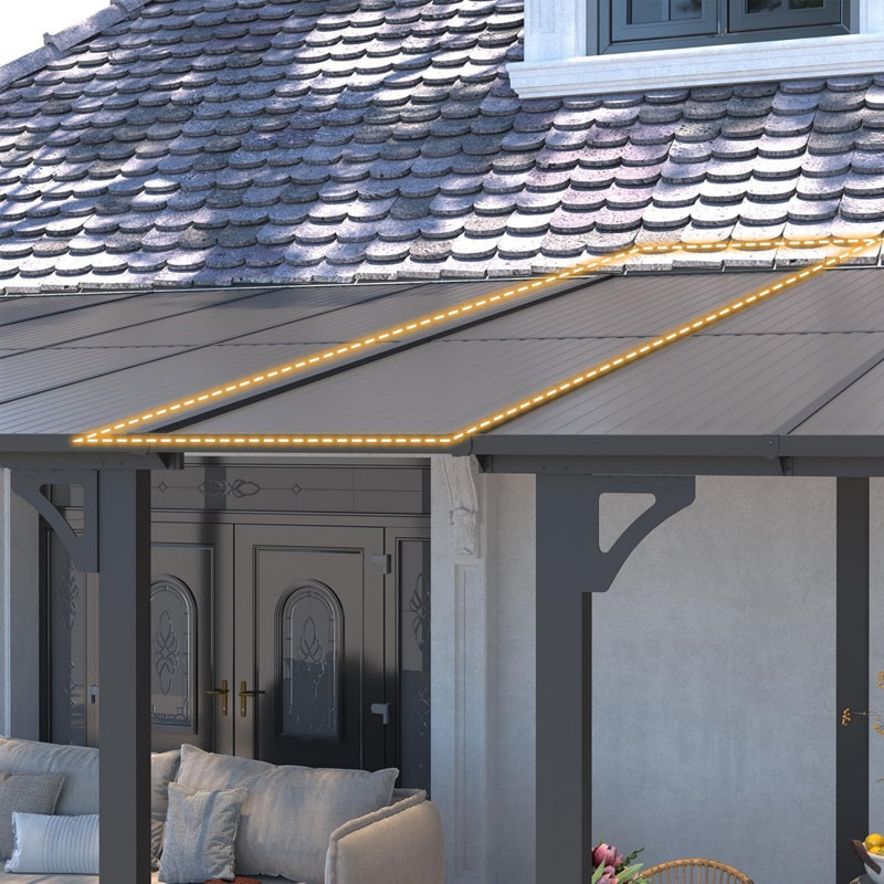 YODOLLA Black Metal Hardware for Gazebo, 30 cm H x 240 cm W x 15 cm D
