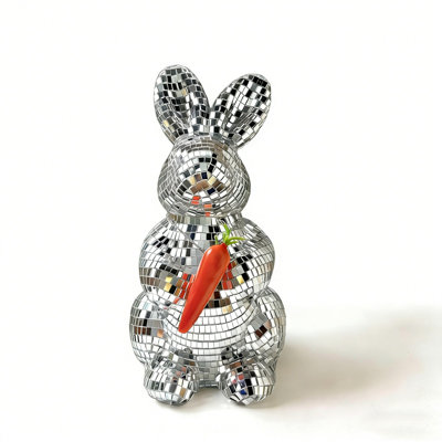 Mosaics Glass Easter Bunny Decorative Ornament Suitable For Party Supplies And Home Tabletop Decoration