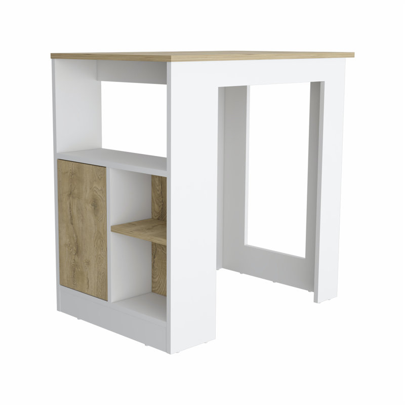 Versatile Kitchen Island with Spacious Top and Smart Storage Options, White/Natural
