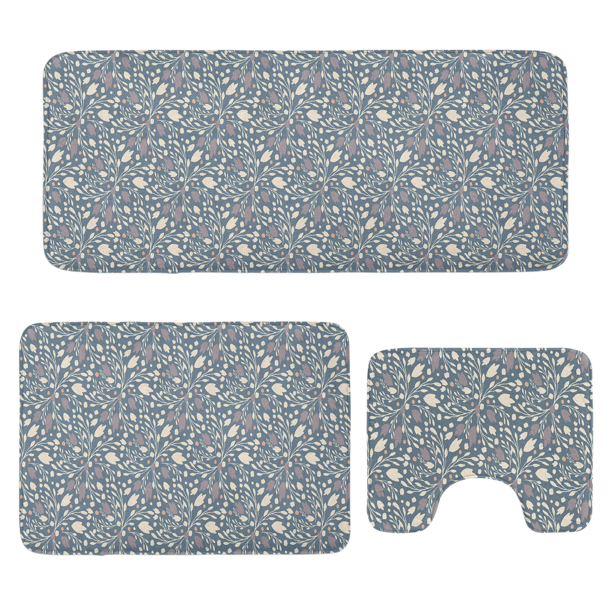 Ophelia & Co. Floral Vintage Bathroom Rug Set 3 Pieces U-Shape ...