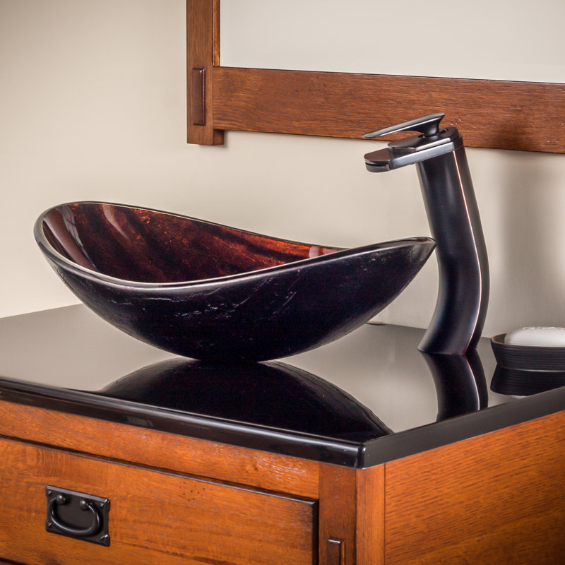 Lavabo de salle de bain ovale en verre pour bateau volle
