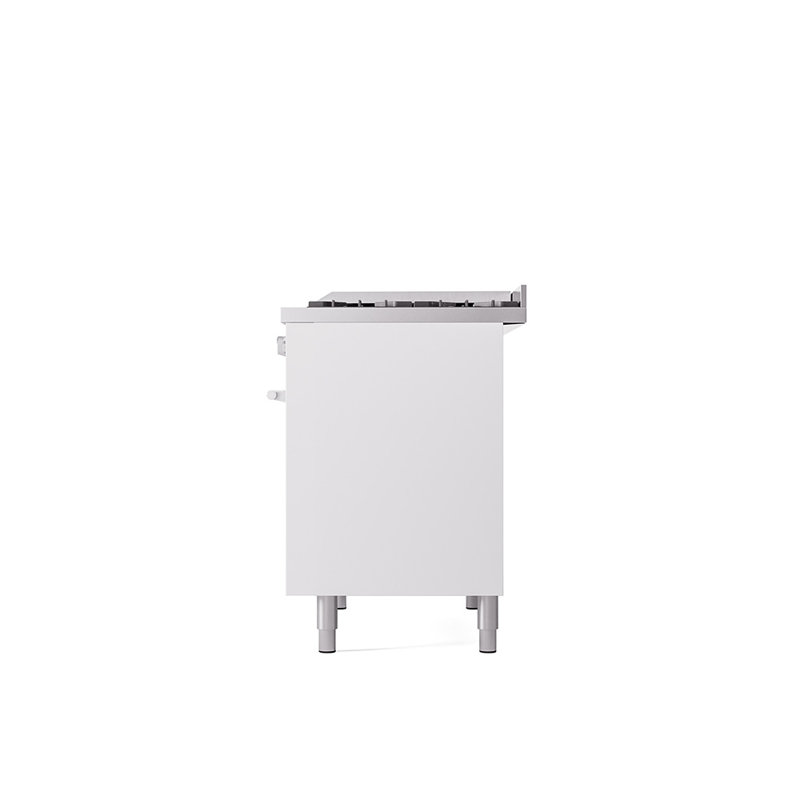 ILVE Professional Plus II 40 in Dual Fuel Range, Liquid Propane, White/Stainless Steel