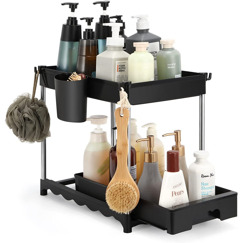 Manor Plastic Cabinet Shelving Rack, Black