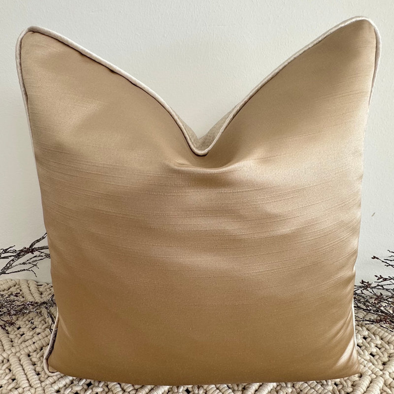 Abstract Gold Square Cushion Cover, Gold 