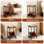 Petite table de bout avec tablette de rangement à 2 niveaux pour le salon et la chambre à coucher, table de chevet brune rustique pour les espaces compacts