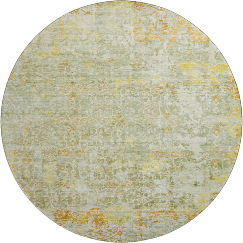 Premium Machine Washable Lubbers AMF1752 Lattice Rug, Round 8'