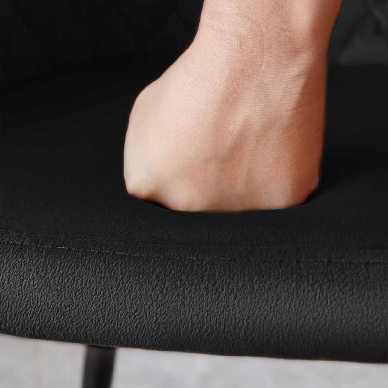 Chaise rembourrée en velours avec accoudoirs, Noir, noir, noir, noir