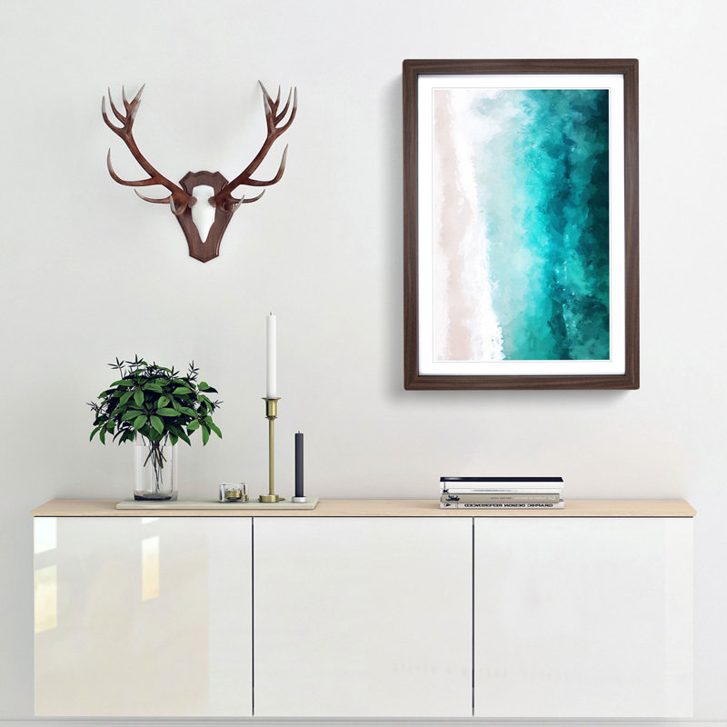 Swanbourne Beach in Australia in Abstract - Framed Print, 36cm H x 27cm W x 2cm D, Walnut Framed