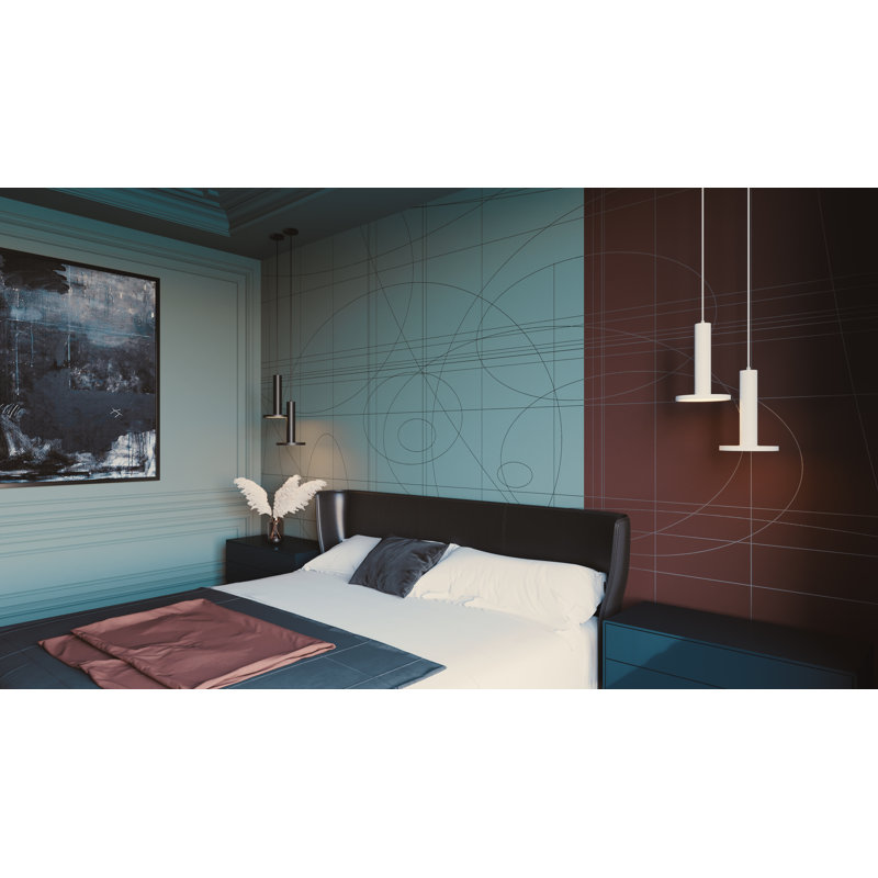Luna, luminaire suspendu DEL, l 8 po, noir, L 8 po, Noir