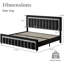 Velvet Upholstered Platform Bed Frame with Vertical stripes Headboard and Footboard and Footboard-120855258-120855260