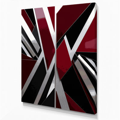 Abstract Shapes 29 Red Canvas Wall Art