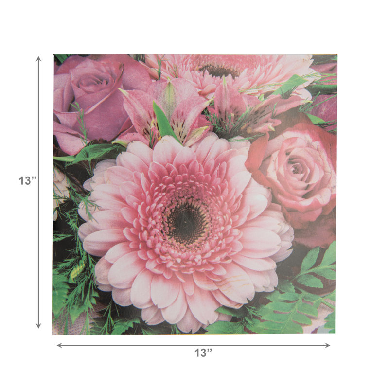 Paquet de 20 serviettes de table Gerbera 3 plis - Ensemble de 6