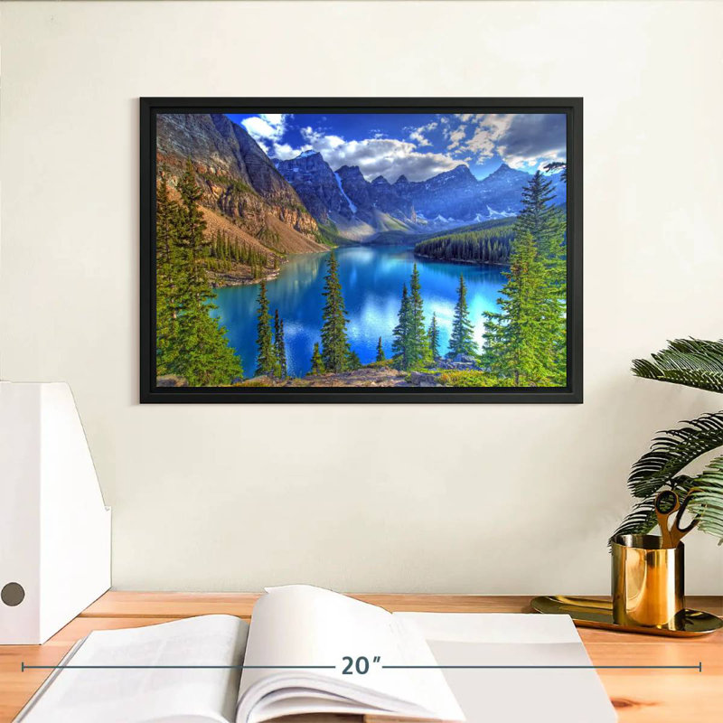 Lac Banff, Cadre flottant noir, 13 po x 9 po