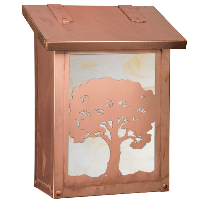 Boîte aux lettres murale verical chêne tree, Miel, Vieux sou