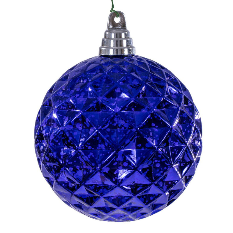 The Holiday Aisle® 4.75" Diamond Mercury Ornament. It includes 4 pieces per bag., Purple