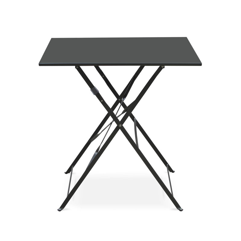 Westcliff Folding Thermo- Lacquered Steel Bistro Table, Black