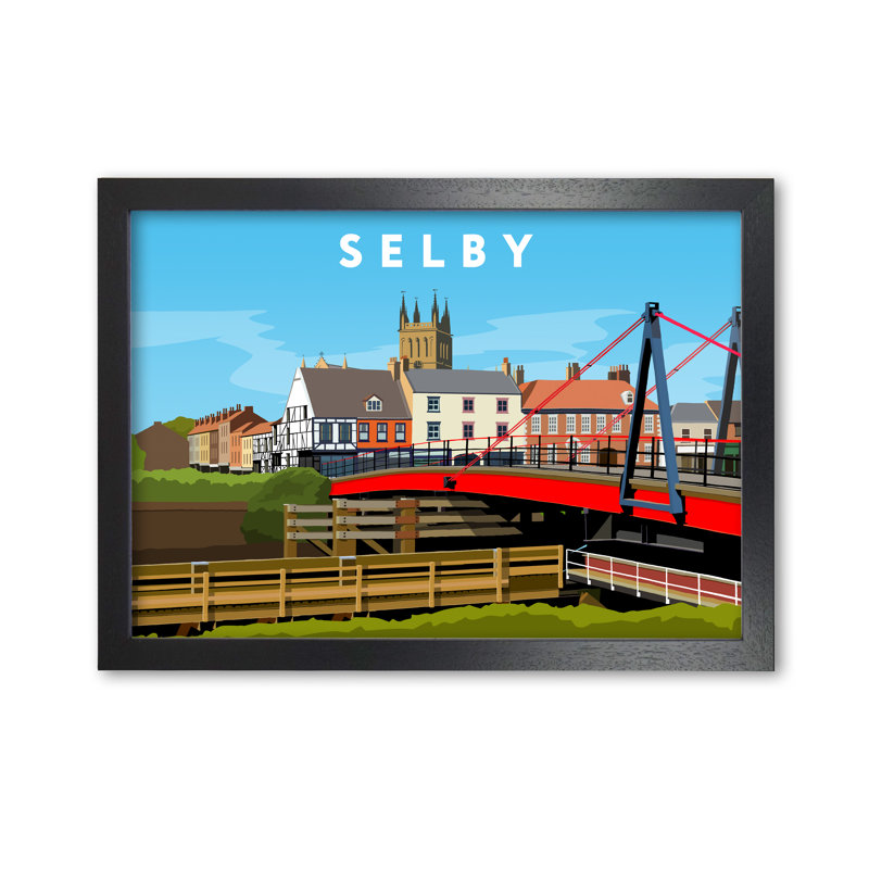 Selby by Richard O'Neill - Single Picture Frame Print, 21 cm H x 297 cm W, Black