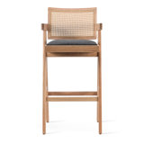Pierre J Stool Half Wicker in Wool