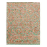 Rug & Kilim’S Moroccan Style Rug In Orange With Blue And Green Geometric Pattern