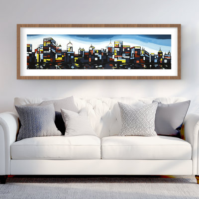 Colorful City - Retro Red Framed Matted Print for Home Decor