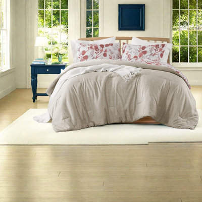 Ensembles de literie botanique réversible Cozy, édredon en microfibre douce pour toutes les saisons, thème rose