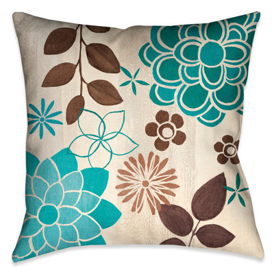 Abstract Garden Blue Abstract Garden II Throw Pillow