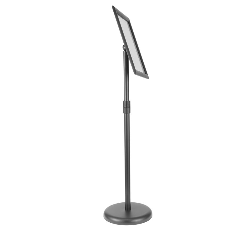 Pedestal Sign Holder with Fillable Round Base, 32.30" H x 9.80" W x 9.80" D